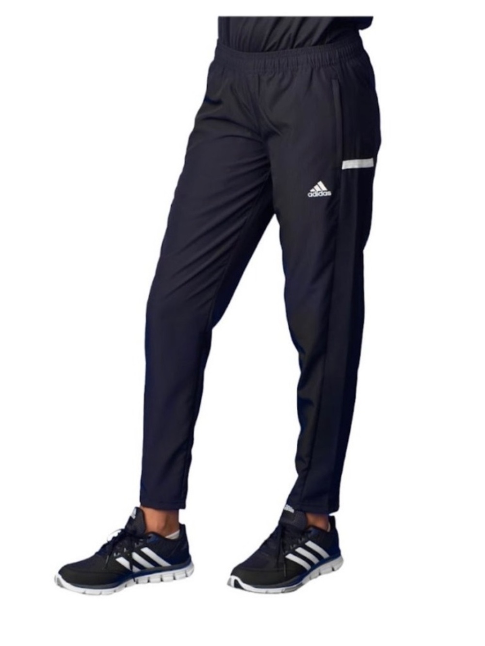 Adidas Black Track Pants with White Stripe Detail. Sz M.